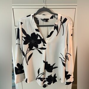 Ann Taylor Black Floral Blouse